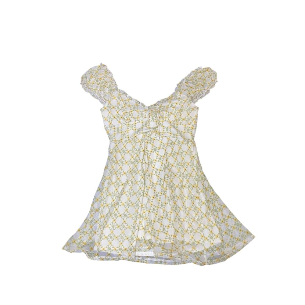 Urban Outfitters Audrey Mesh Mini Dress Daisy Floral design Size M Y2K Cowgirl